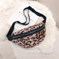 Girls Winter Bag Women Leopard Grain Fuzzy Waist Pack Simple Tassel Bum Belt Faux Furry Chest Bags Adjustable Fanny Pack